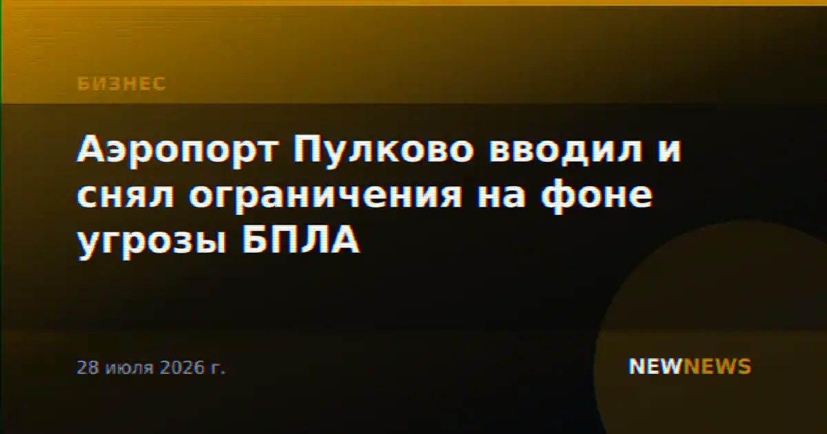 Аэропорт Пулково вводил и снял ограничения на фоне угрозы БПЛА