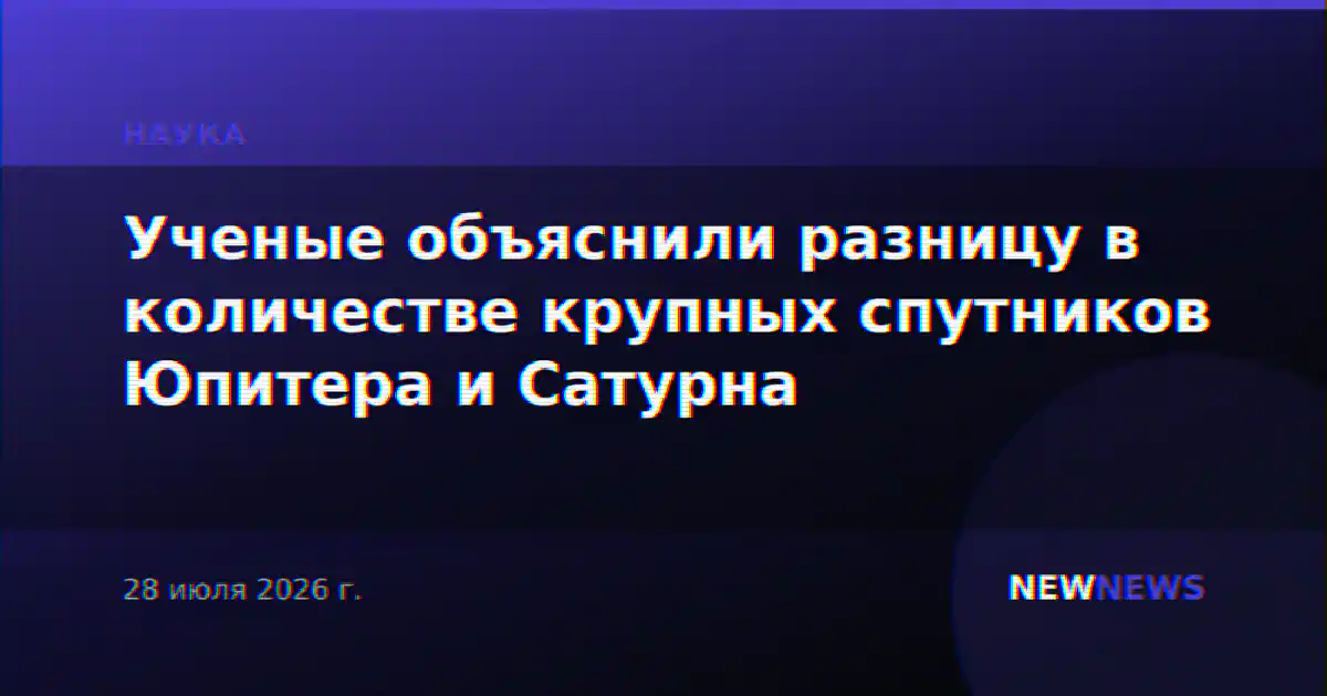 Ученые объяснили разницу в количестве крупных спутников Юпитера и Сатурна