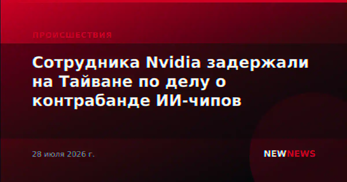 Сотрудника Nvidia задержали на Тайване по делу о контрабанде ИИ-чипов