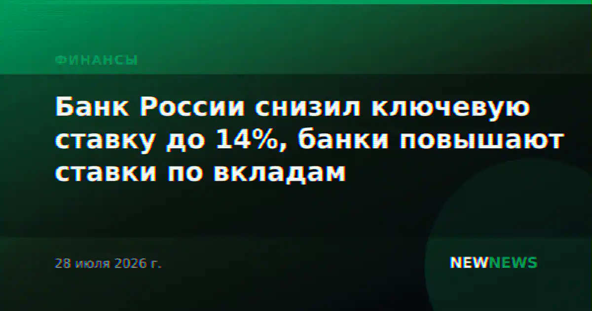 Банк России снизил ключевую ставку до 14%, банки повышают ставки по вкладам