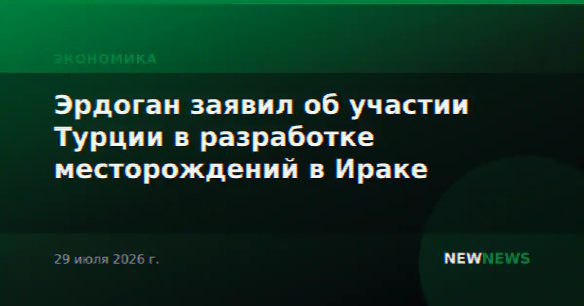 Эрдоган заявил об участии Турции в разработке месторождений в Ираке