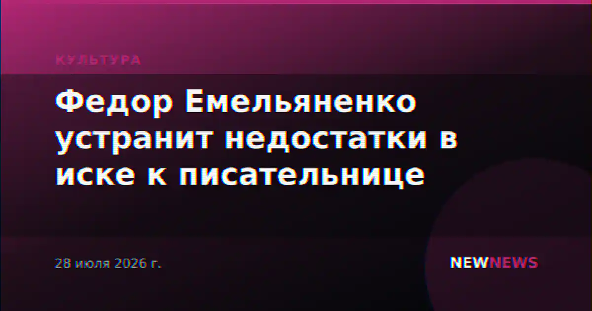 Федор Емельяненко устранит недостатки в иске к писательнице