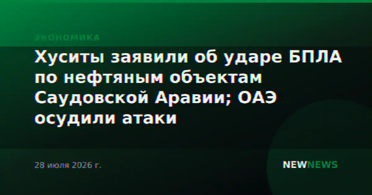 Хуситы заявили об ударе БПЛА по нефтяным объектам Саудовской Аравии; ОАЭ осудили атаки