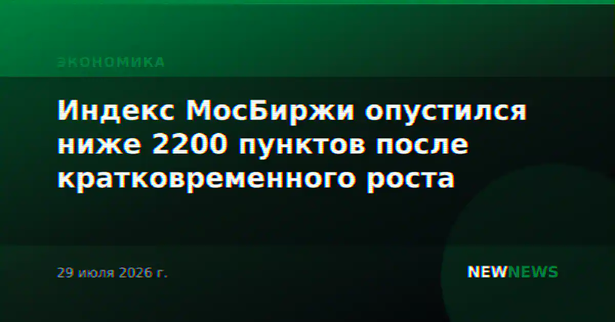 Индекс МосБиржи опустился ниже 2200 пунктов после кратковременного роста