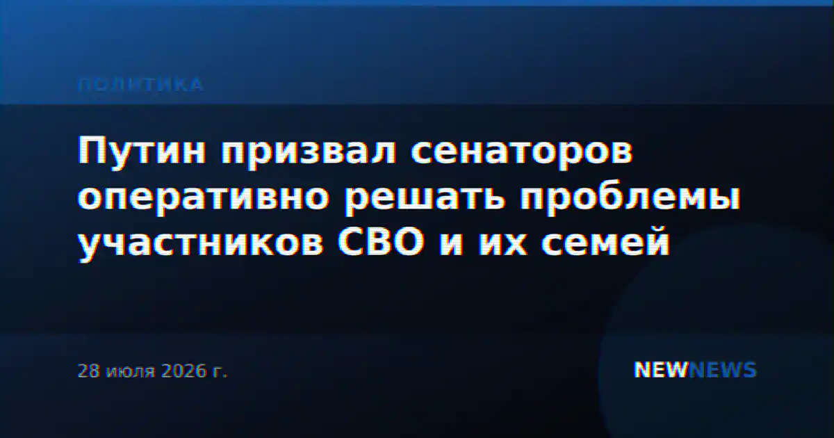 Путин призвал сенаторов оперативно решать проблемы участников СВО и их семей
