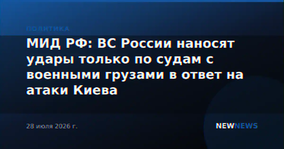 МИД РФ: ВС России наносят удары только по судам с военными грузами в ответ на атаки Киева