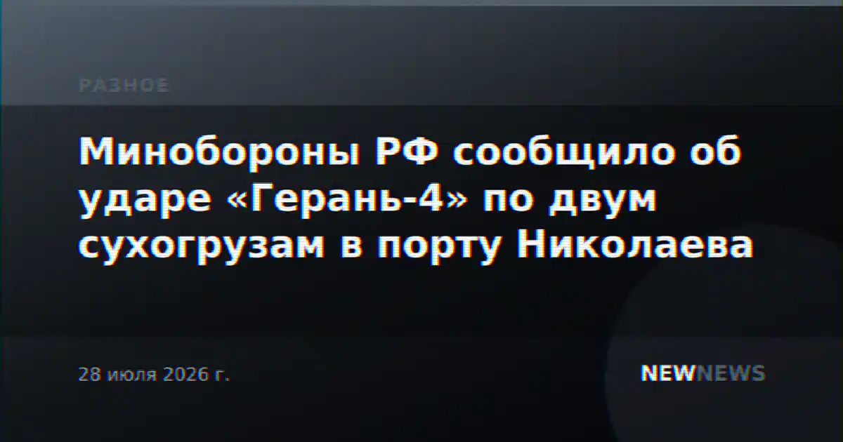 Минобороны РФ сообщило об ударе «Герань-4» по двум сухогрузам в порту Николаева