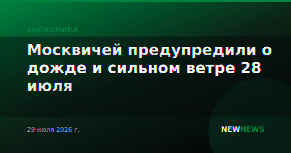 Москвичей предупредили о дожде и сильном ветре 28 июля