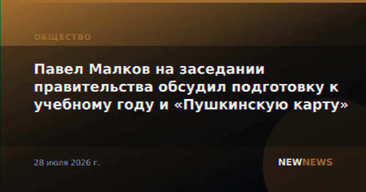 Павел Малков на заседании правительства обсудил подготовку к учебному году и «Пушкинскую карту»