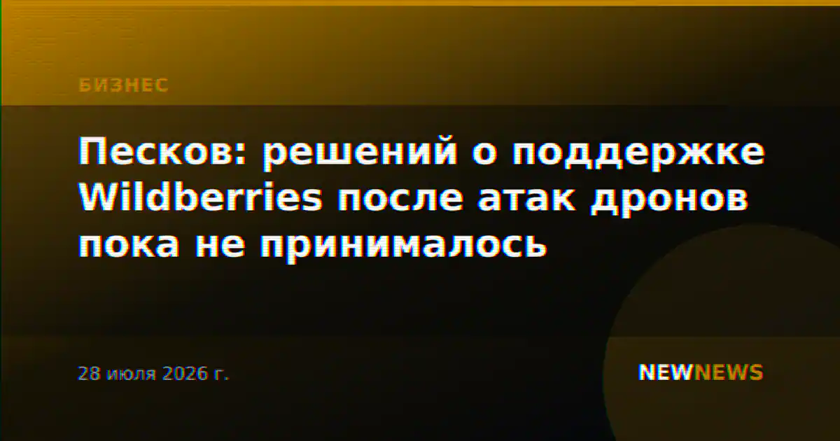 Песков: решений о поддержке Wildberries после атак дронов пока не принималось
