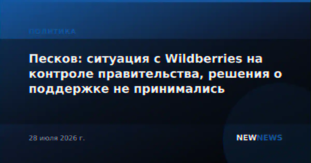 Песков: ситуация с Wildberries на контроле правительства, решения о поддержке не принимались