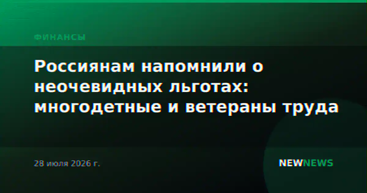 Россиянам напомнили о неочевидных льготах: многодетные и ветераны труда