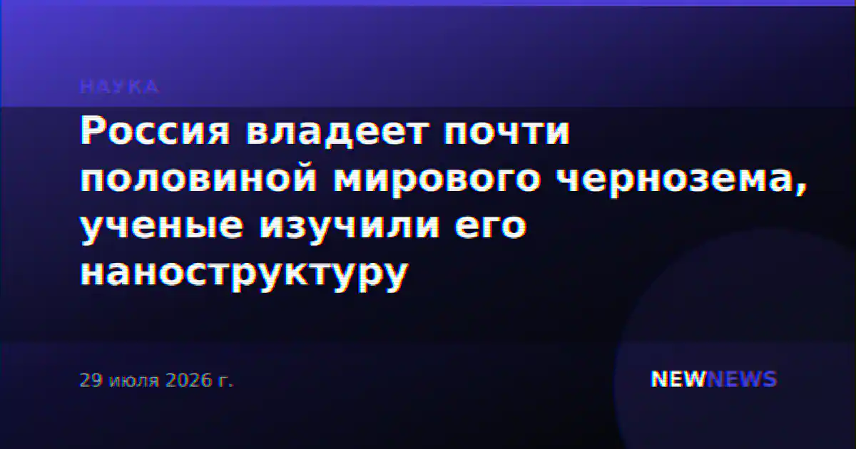 Россия владеет почти половиной мирового чернозема, ученые изучили его наноструктуру
