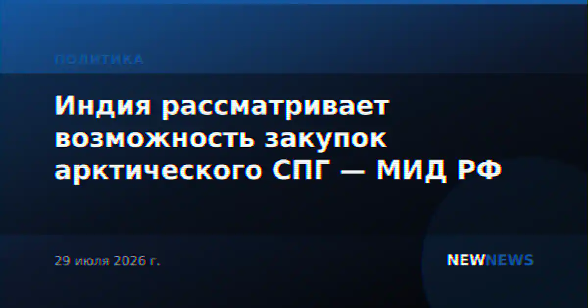 Индия рассматривает возможность закупок арктического СПГ — МИД РФ