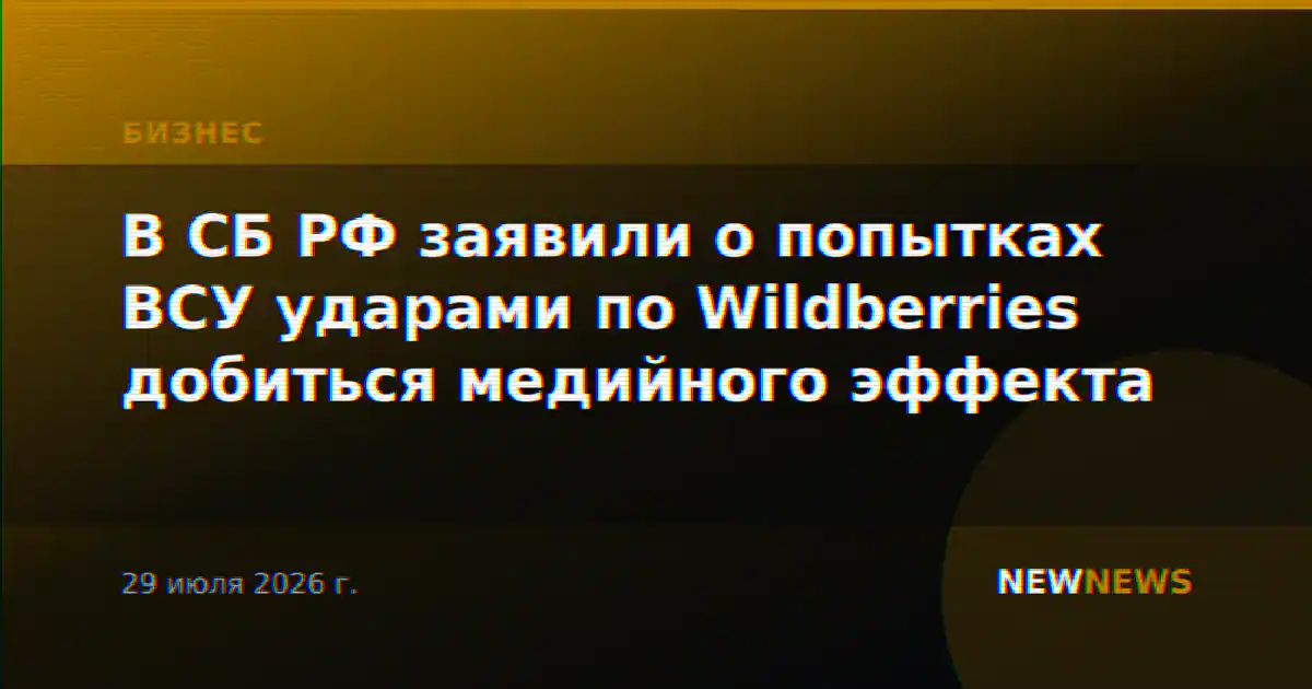 В СБ РФ заявили о попытках ВСУ ударами по Wildberries добиться медийного эффекта