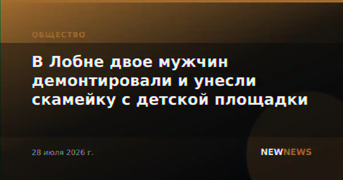 В Лобне двое мужчин демонтировали и унесли скамейку с детской площадки