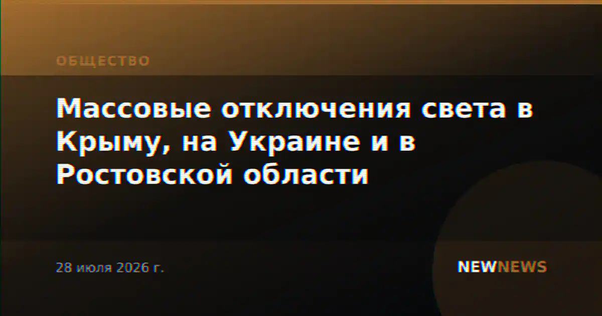 Массовые отключения света в Крыму, на Украине и в Ростовской области