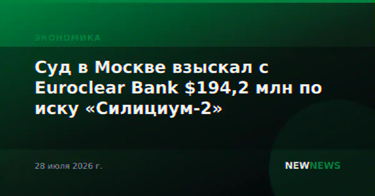Суд в Москве взыскал с Euroclear Bank $194,2 млн по иску «Силициум-2»
