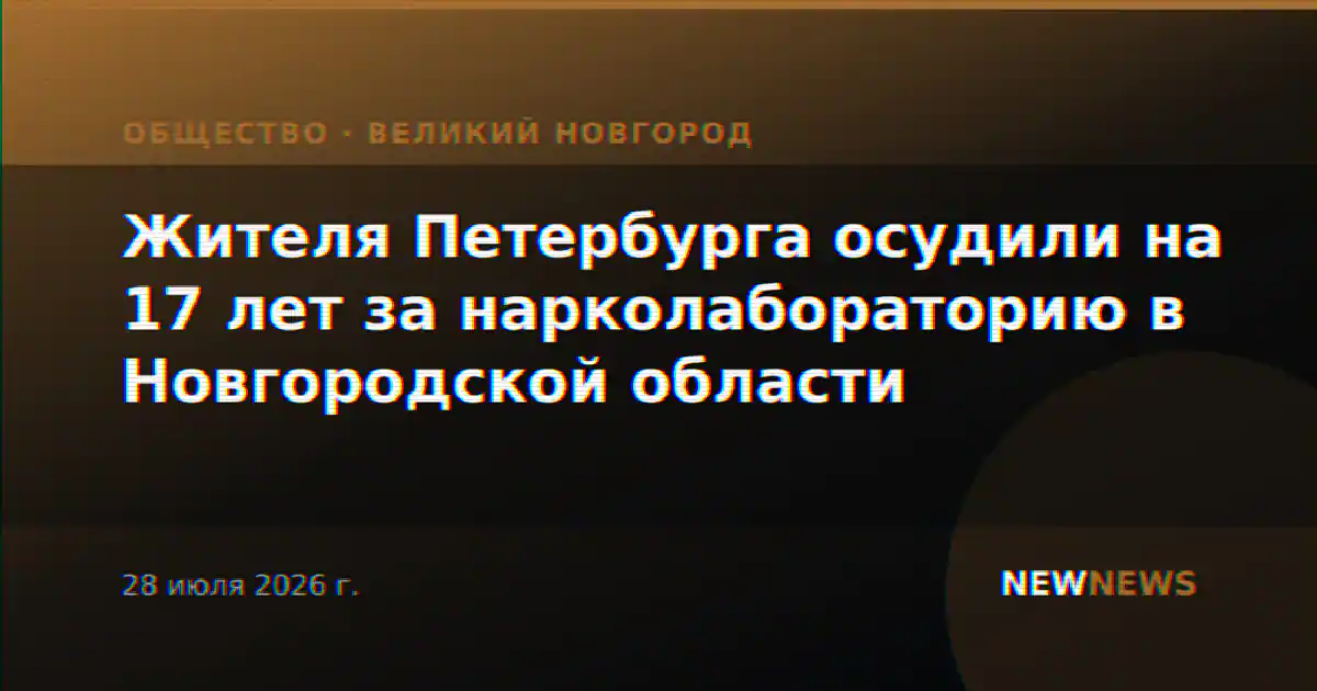 Жителя Петербурга осудили на 17 лет за нарколабораторию в Новгородской области