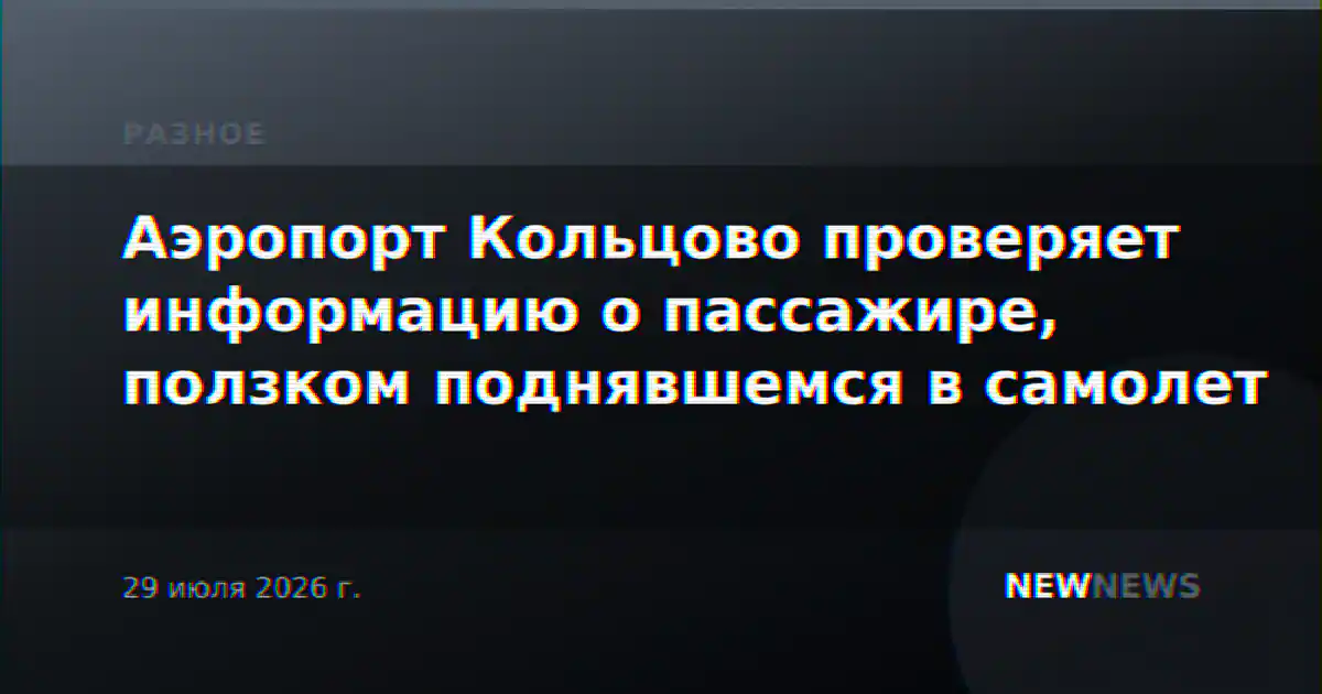 Аэропорт Кольцово проверяет информацию о пассажире, ползком поднявшемся в самолет