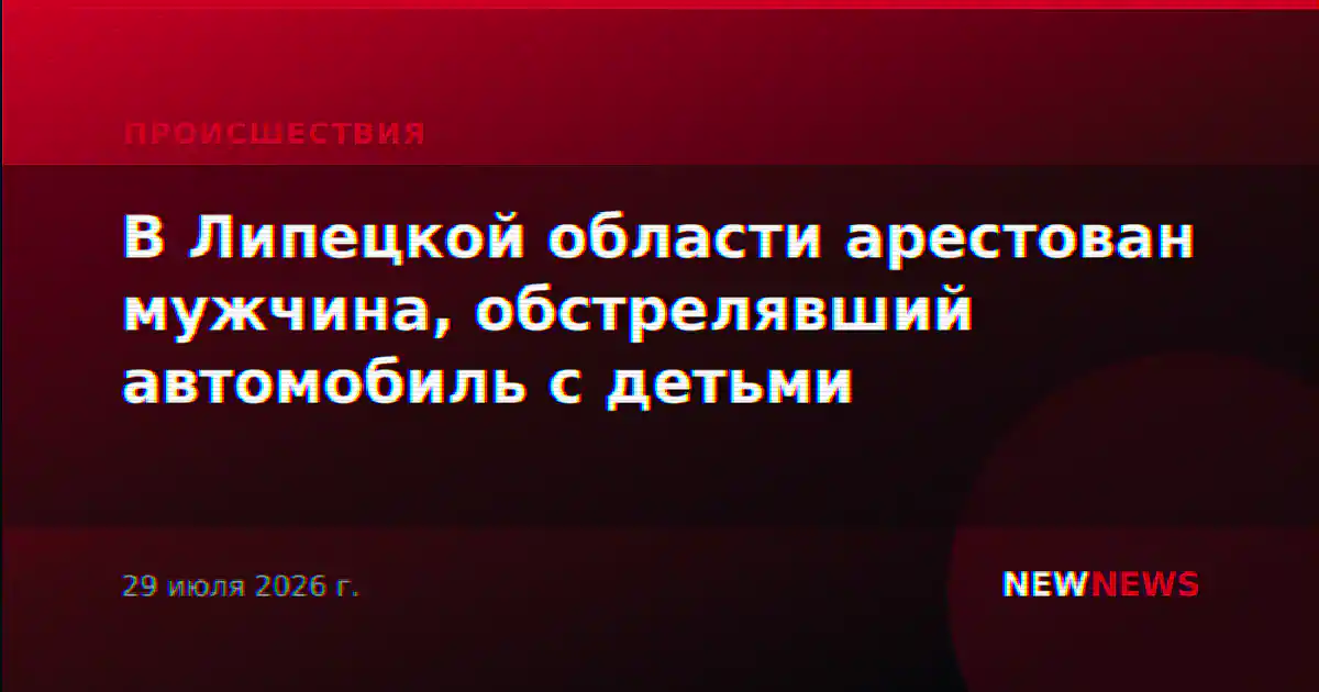 В Липецкой области арестован мужчина, обстрелявший автомобиль с детьми