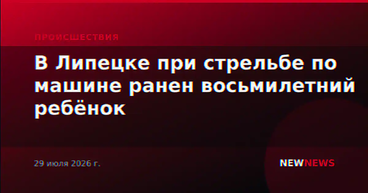 В Липецке при стрельбе по машине ранен восьмилетний ребёнок