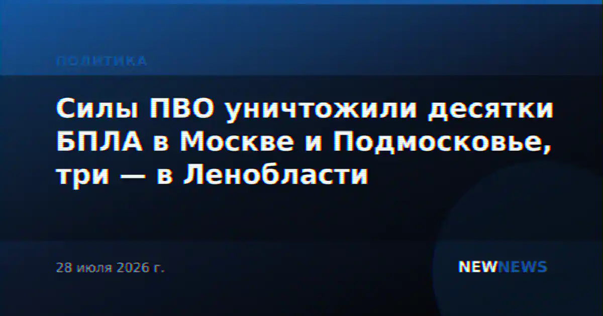 Силы ПВО уничтожили десятки БПЛА в Москве и Подмосковье, три — в Ленобласти