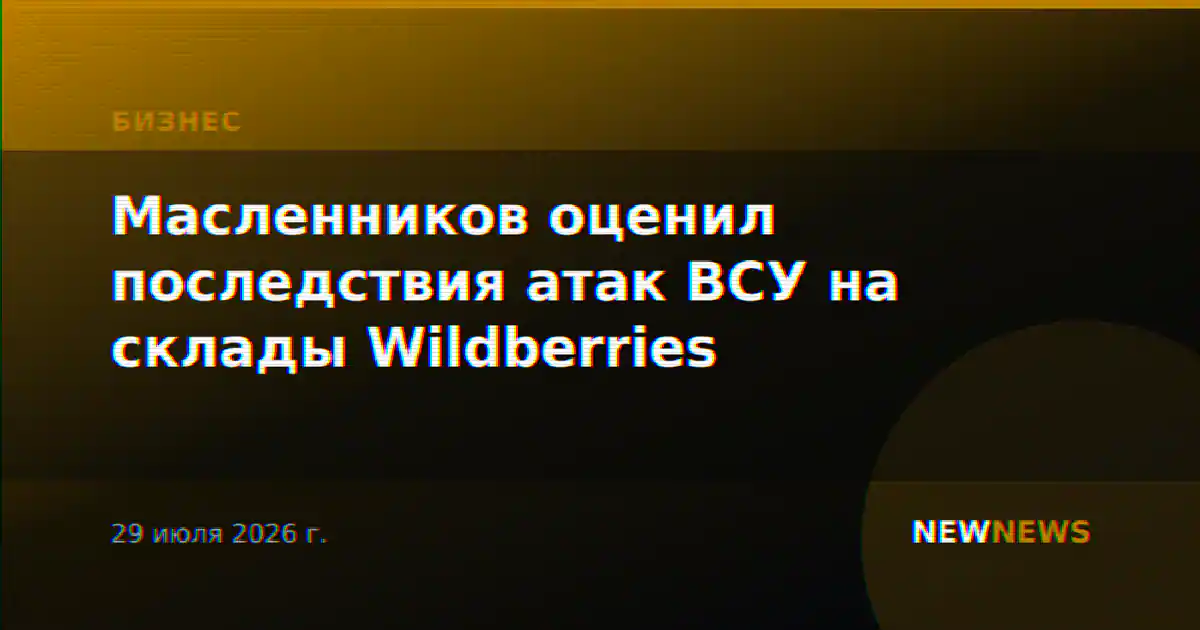 Масленников оценил последствия атак ВСУ на склады Wildberries