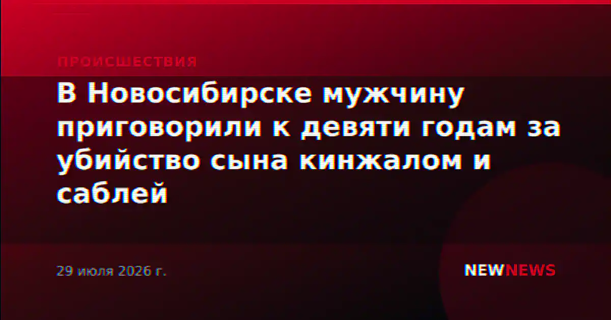 В Новосибирске мужчину приговорили к девяти годам за убийство сына кинжалом и саблей