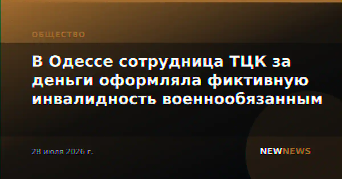 В Одессе сотрудница ТЦК за деньги оформляла фиктивную инвалидность военнообязанным