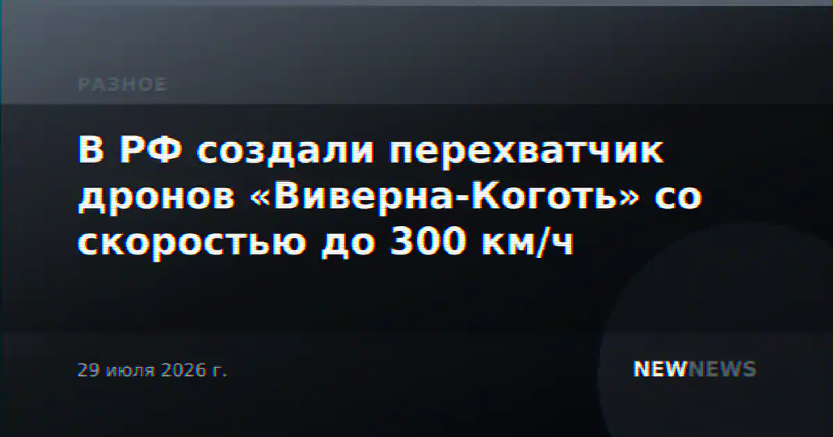 В РФ создали перехватчик дронов «Виверна-Коготь» со скоростью до 300 км/ч