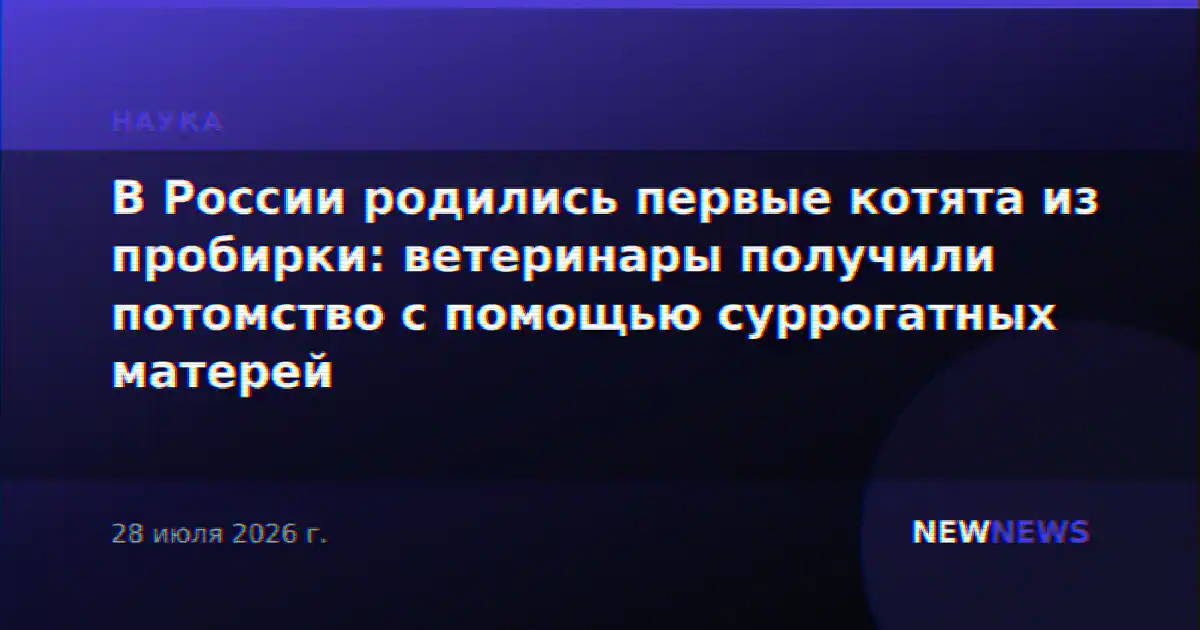 В России родились первые котята из пробирки: ветеринары получили потомство с помощью суррогатных матерей