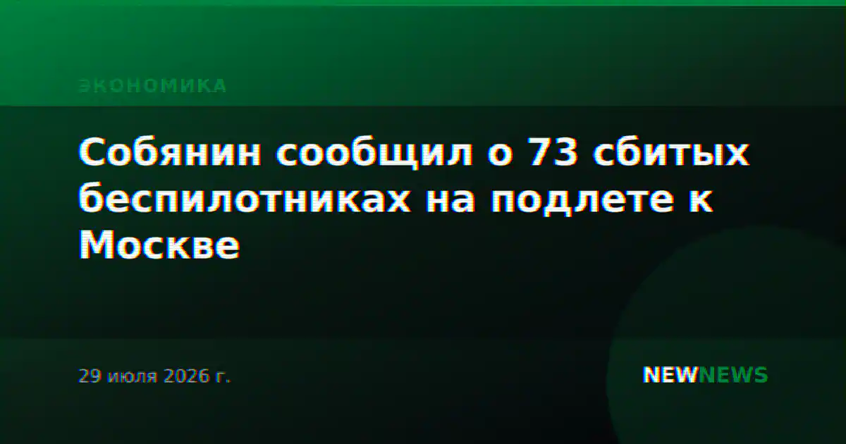 Собянин сообщил о 73 сбитых беспилотниках на подлете к Москве