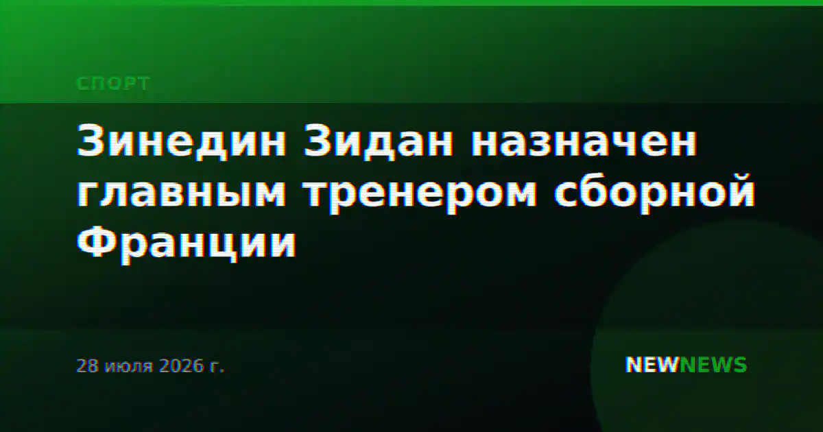 Зинедин Зидан назначен главным тренером сборной Франции