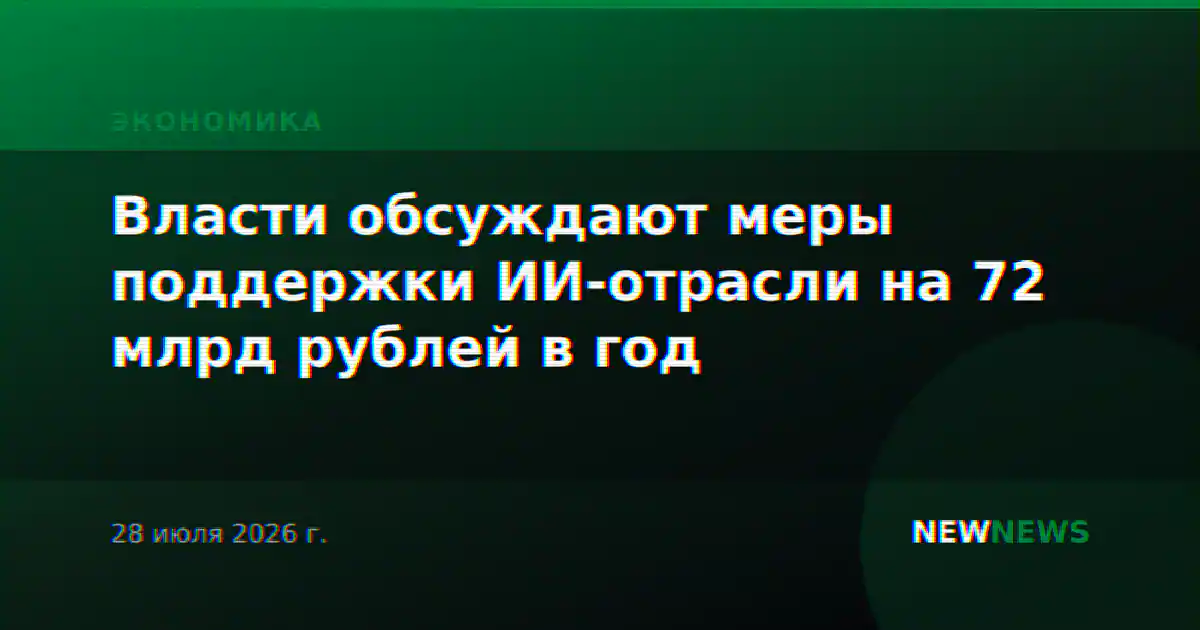 Власти обсуждают меры поддержки ИИ-отрасли на 72 млрд рублей в год