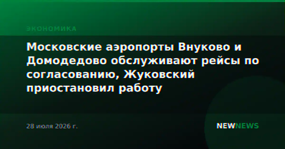 Московские аэропорты Внуково и Домодедово обслуживают рейсы по согласованию, Жуковский приостановил работу