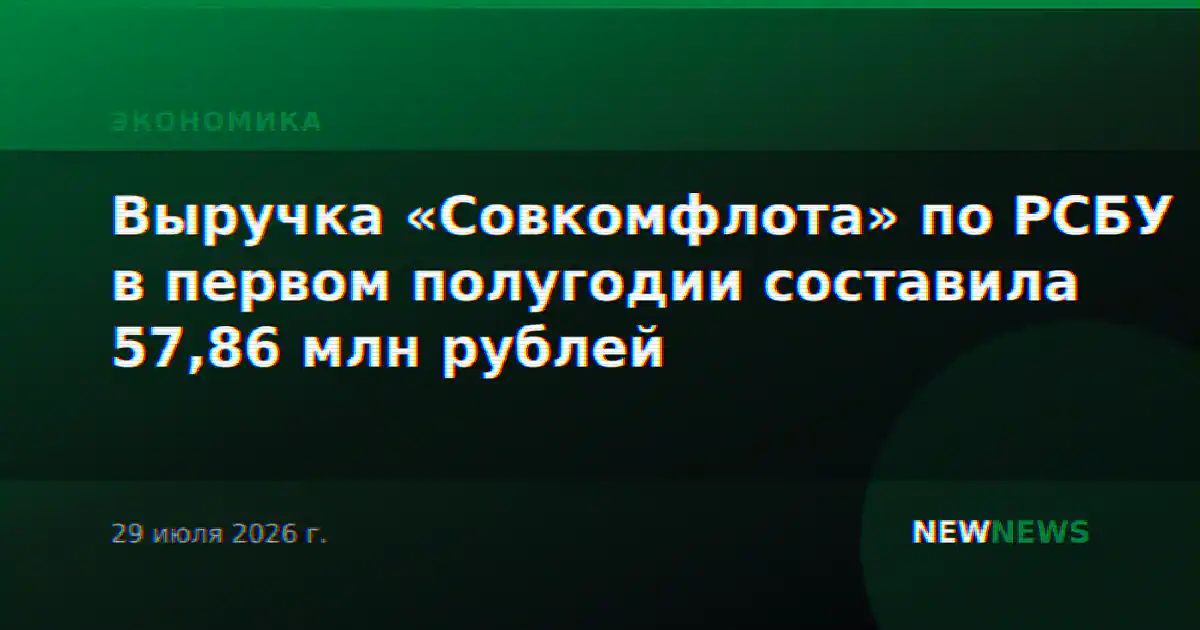 Выручка «Совкомфлота» по РСБУ в первом полугодии составила 57,86 млн рублей