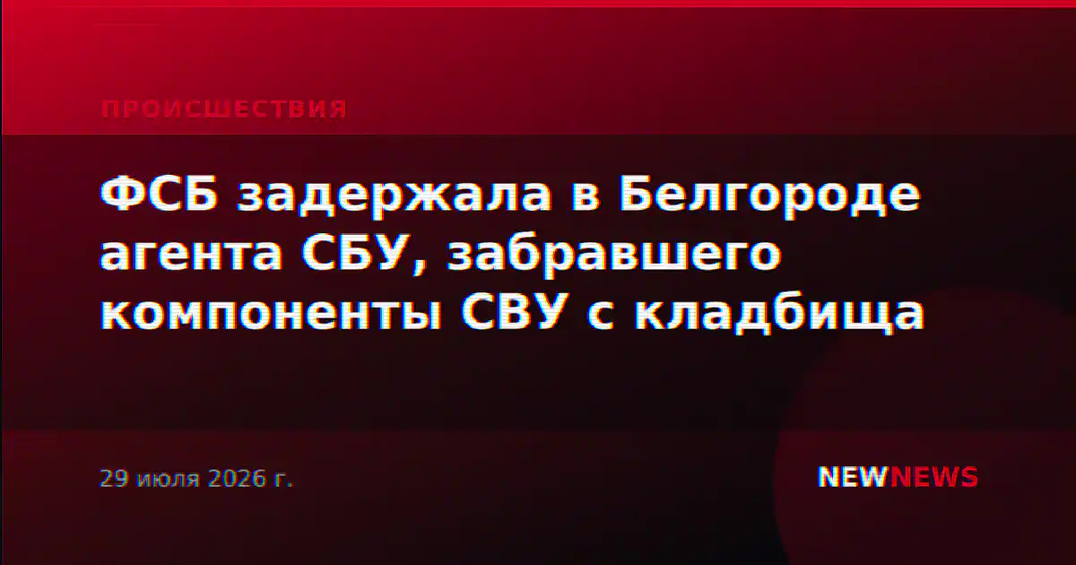 ФСБ задержала в Белгороде агента СБУ, забравшего компоненты СВУ с кладбища