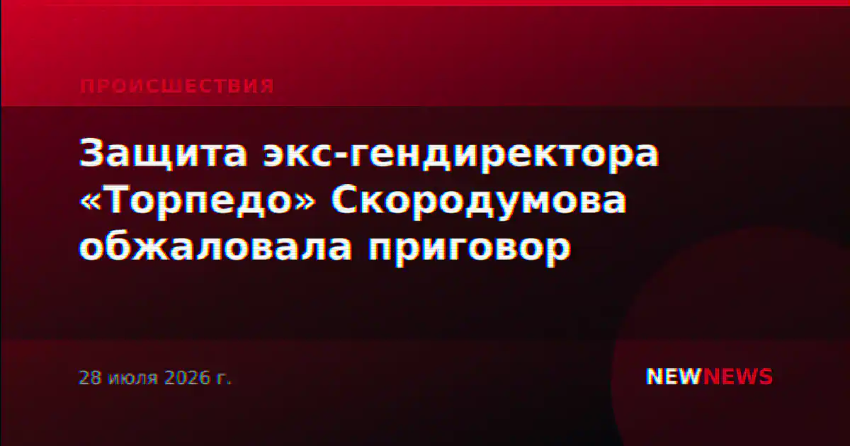 Защита экс-гендиректора «Торпедо» Скородумова обжаловала приговор