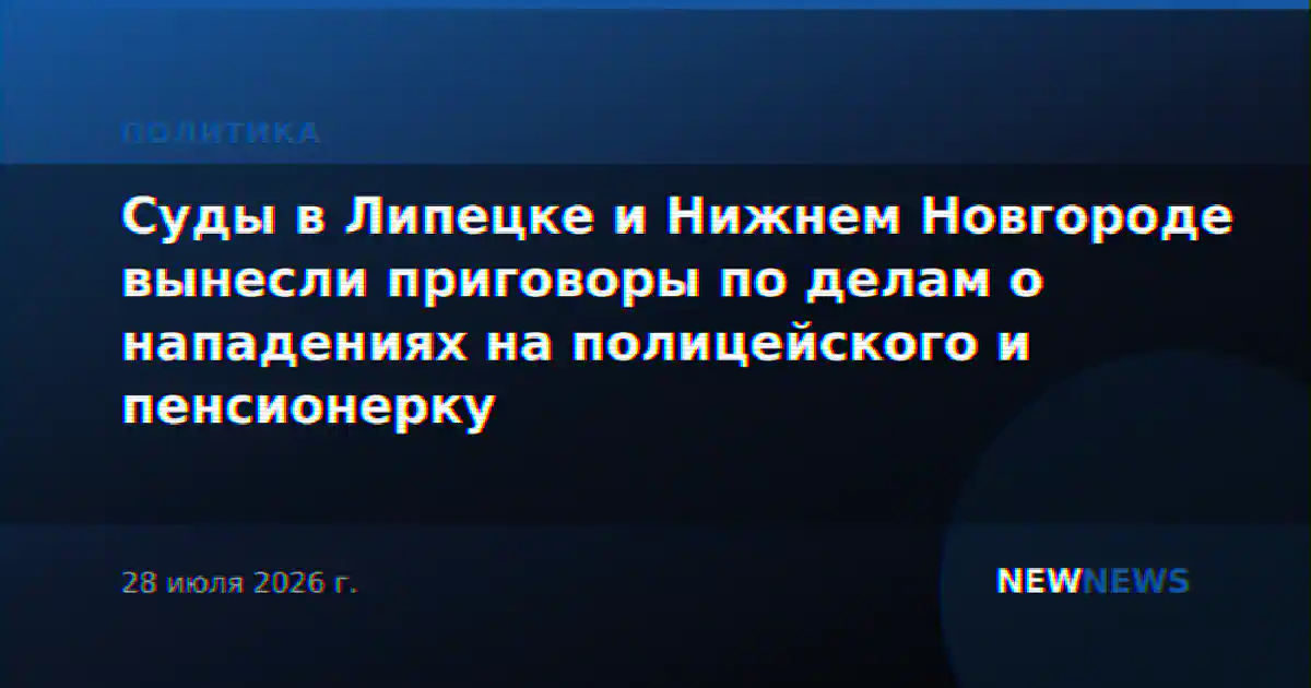 Суды в Липецке и Нижнем Новгороде вынесли приговоры по делам о нападениях на полицейского и пенсионерку