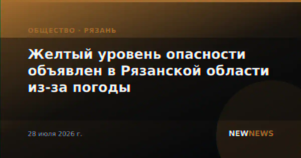 Желтый уровень опасности объявлен в Рязанской области из-за погоды