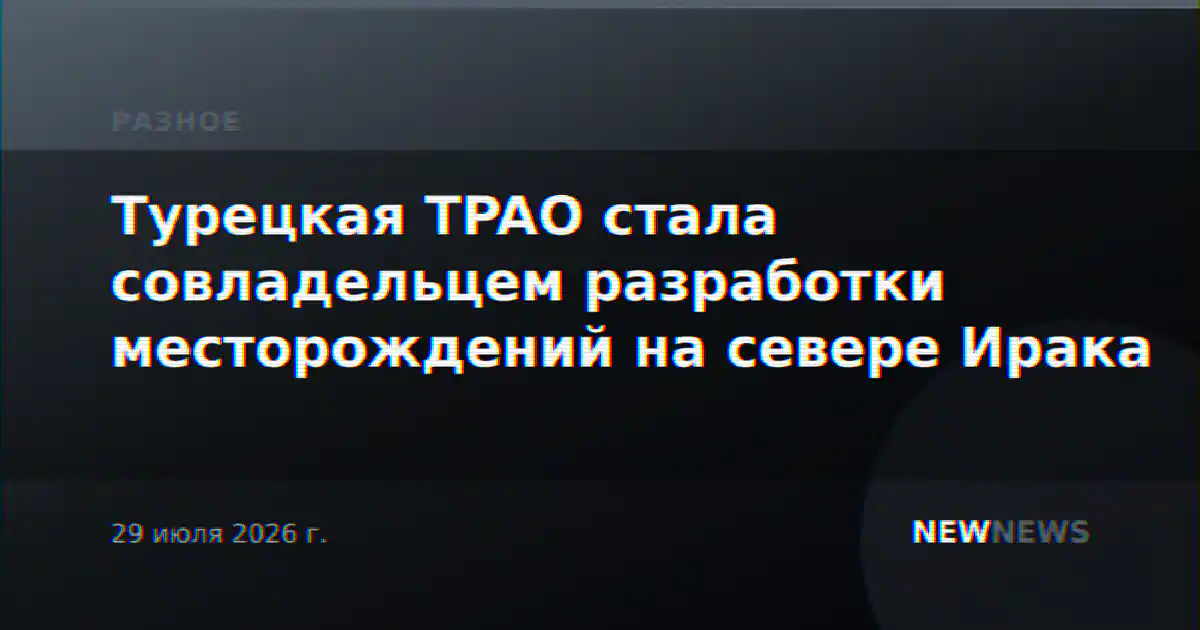 Турецкая TPAO стала совладельцем разработки месторождений на севере Ирака