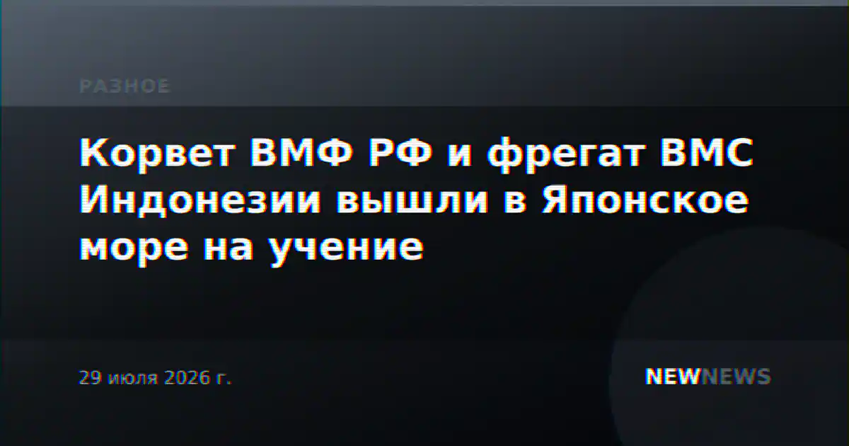 Корвет ВМФ РФ и фрегат ВМС Индонезии вышли в Японское море на учение
