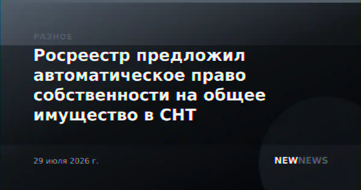 Росреестр предложил автоматическое право собственности на общее имущество в СНТ