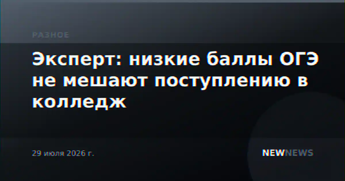 Эксперт: низкие баллы ОГЭ не мешают поступлению в колледж