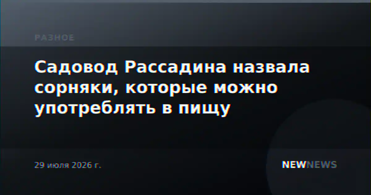 Садовод Рассадина назвала сорняки, которые можно употреблять в пищу