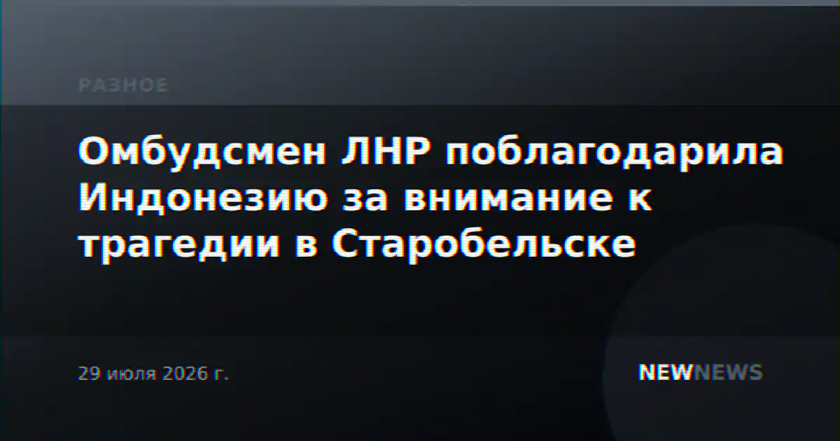 Омбудсмен ЛНР поблагодарила Индонезию за внимание к трагедии в Старобельске