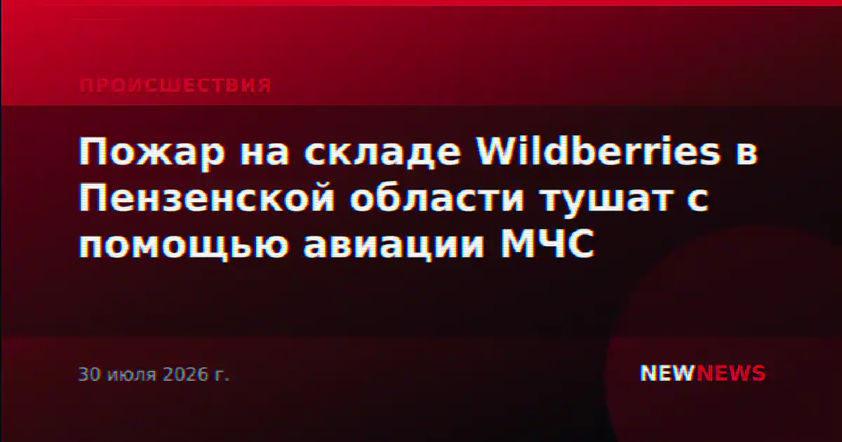 Пожар на складе Wildberries в Пензенской области тушат с помощью авиации МЧС