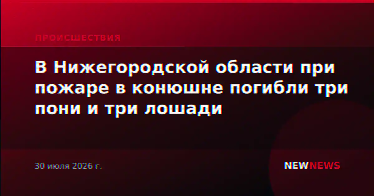 В Нижегородской области при пожаре в конюшне погибли три пони и три лошади