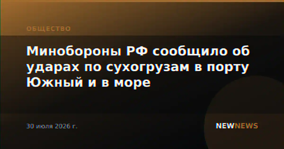 Минобороны РФ сообщило об ударах по сухогрузам в порту Южный и в море